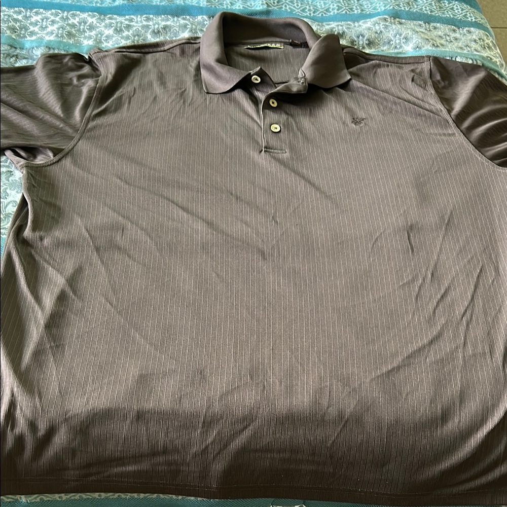Cubavera Gray Polo Shirt with Textured Fabric
